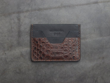 AUGUSTUS - MINIMAL WALLET PECAN BROWN PYTHON SKIN