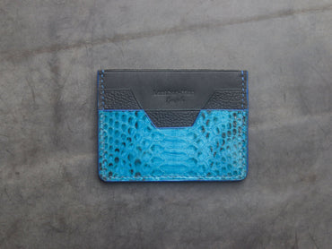 AUGUSTUS - MINIMAL WALLET CERULEAN BLUE PYTHON SKIN