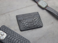 AUGUSTUS - MINIMAL WALLET RAVEN BLACK PYTHON SKIN