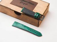 OSTRICH LEG SKIN WATCH STRAPS - EMERALD GREEN