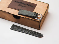 OSTRICH LEG SKIN WATCH STRAPS - GRAPHITE GREY (KNEE SIDE)