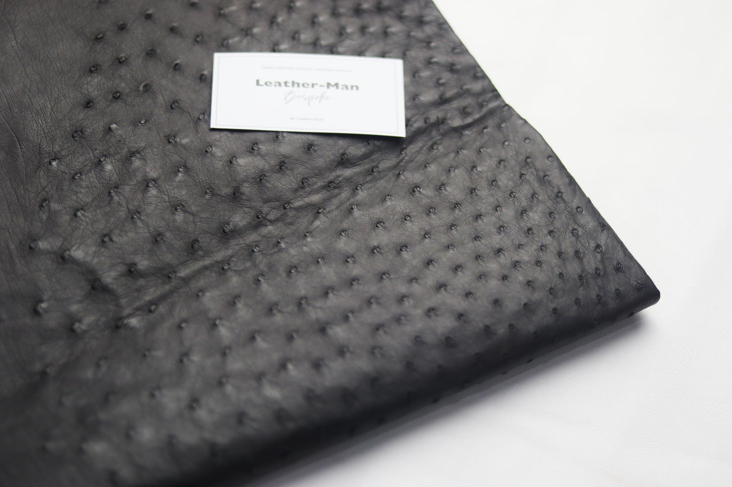 AUGUSTUS - MINIMAL WALLET RAVEN BLACK OSTRICH SKIN