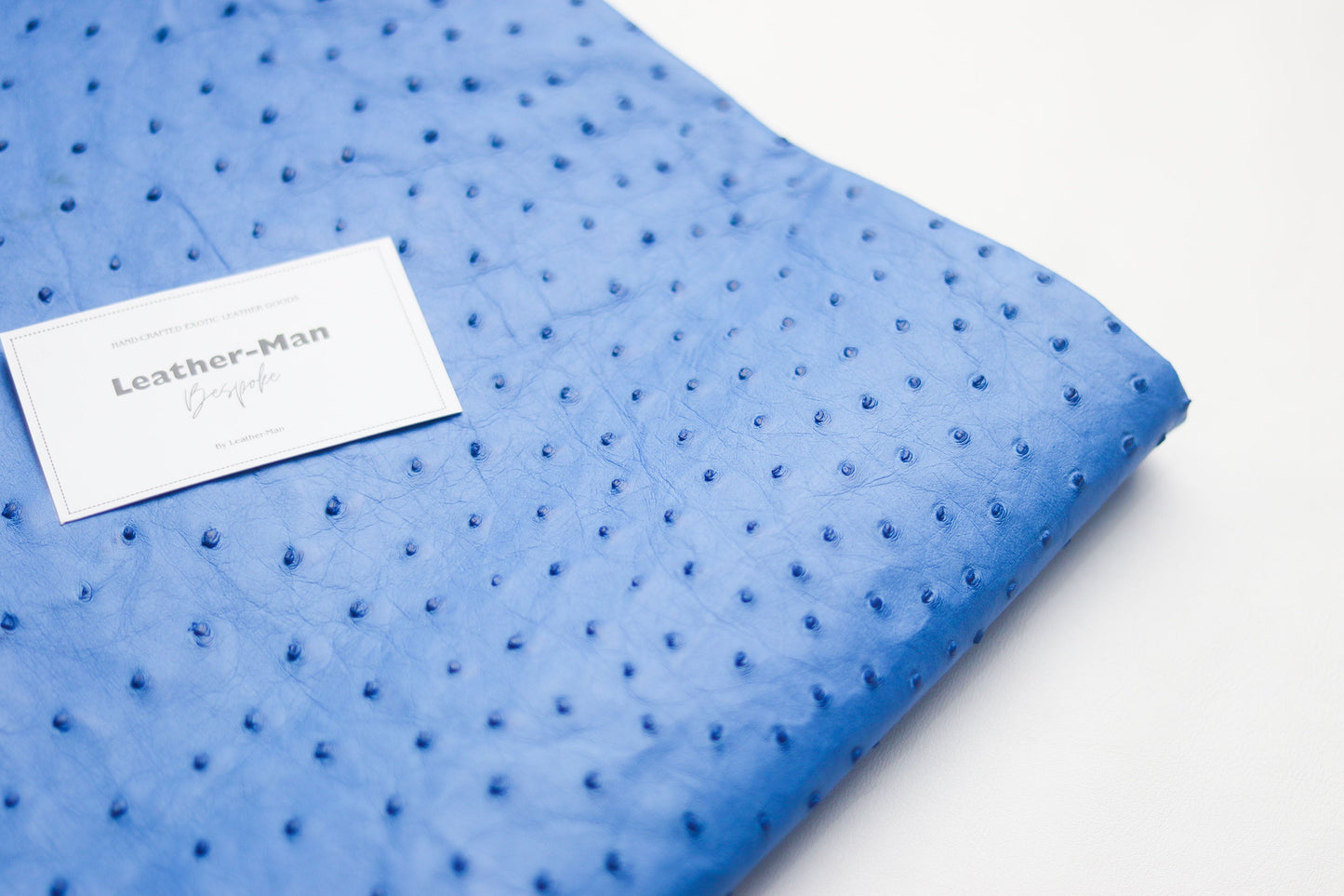 AUGUSTUS - MINIMAL WALLET AZURE BLUE OSTRICH SKIN