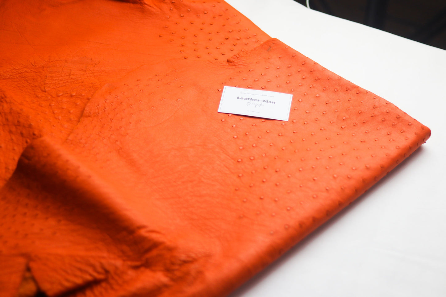 AUGUSTUS - MINIMAL WALLET CARROT ORANGE OSTRICH SKIN