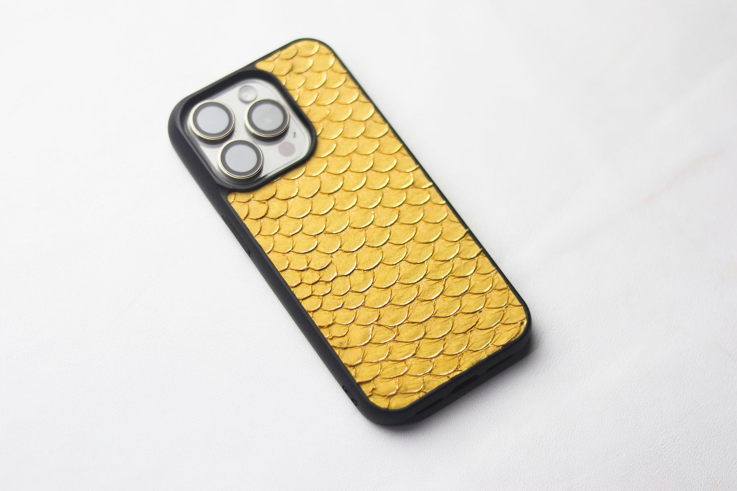 CANARY YELLOW TILAPIA FISH SKIN PHONE CASE