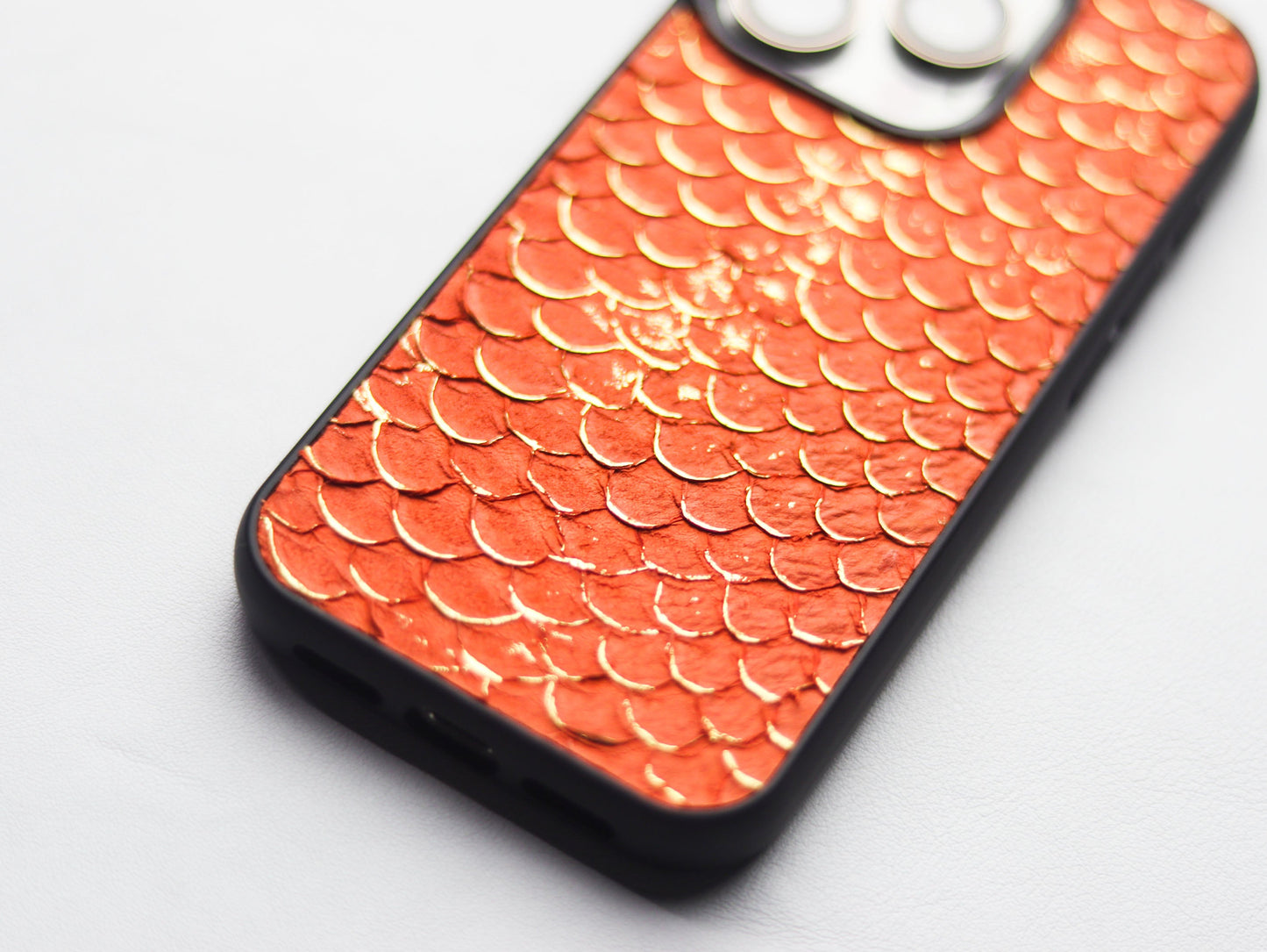 PUMPKIN ORANGE TILAPIA FISH SKIN PHONE CASE