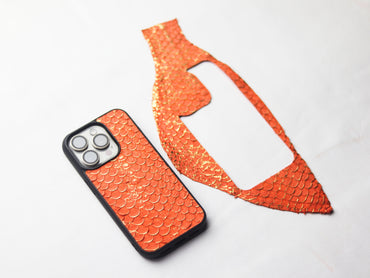 PUMPKIN ORANGE TILAPIA FISH SKIN PHONE CASE