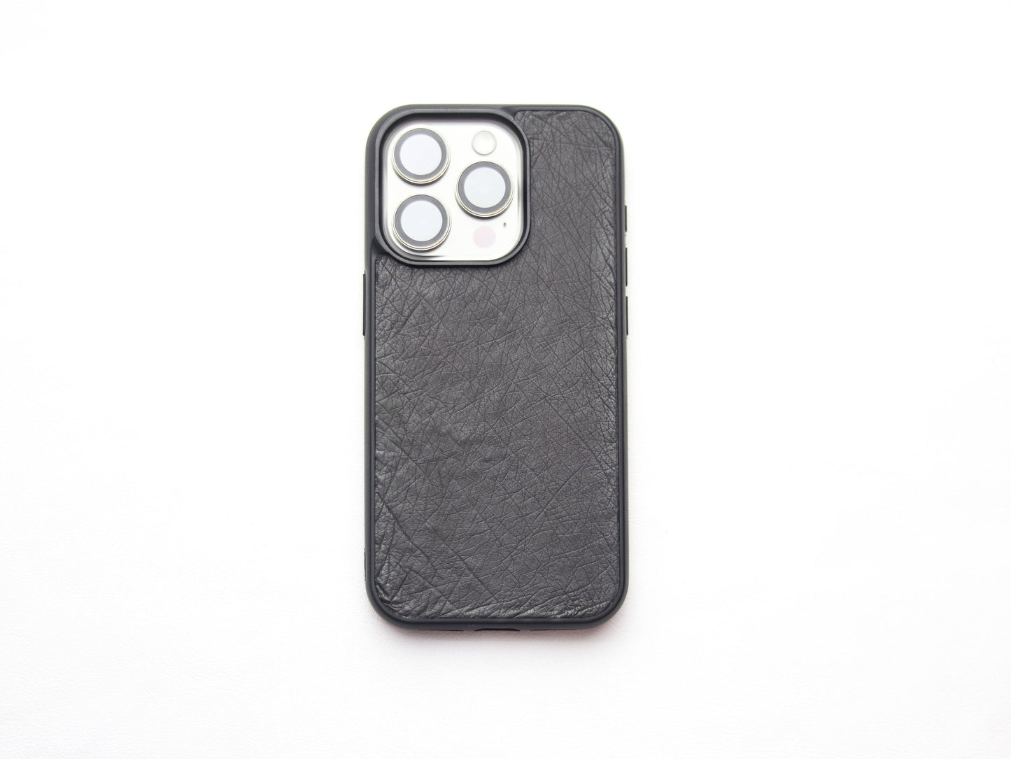 SHARK GRAY OSTRICH SKIN PHONE CASE (NON-FOLLICLE)