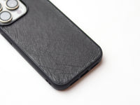 SHARK GRAY OSTRICH SKIN PHONE CASE (NON-FOLLICLE)