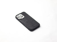 RAVEN BLACK OSTRICH SKIN PHONE CASE (NON-FOLLICLE)