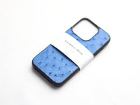 AZURE BLUE OSTRICH SKIN PHONE CASE (FOLLICLE)