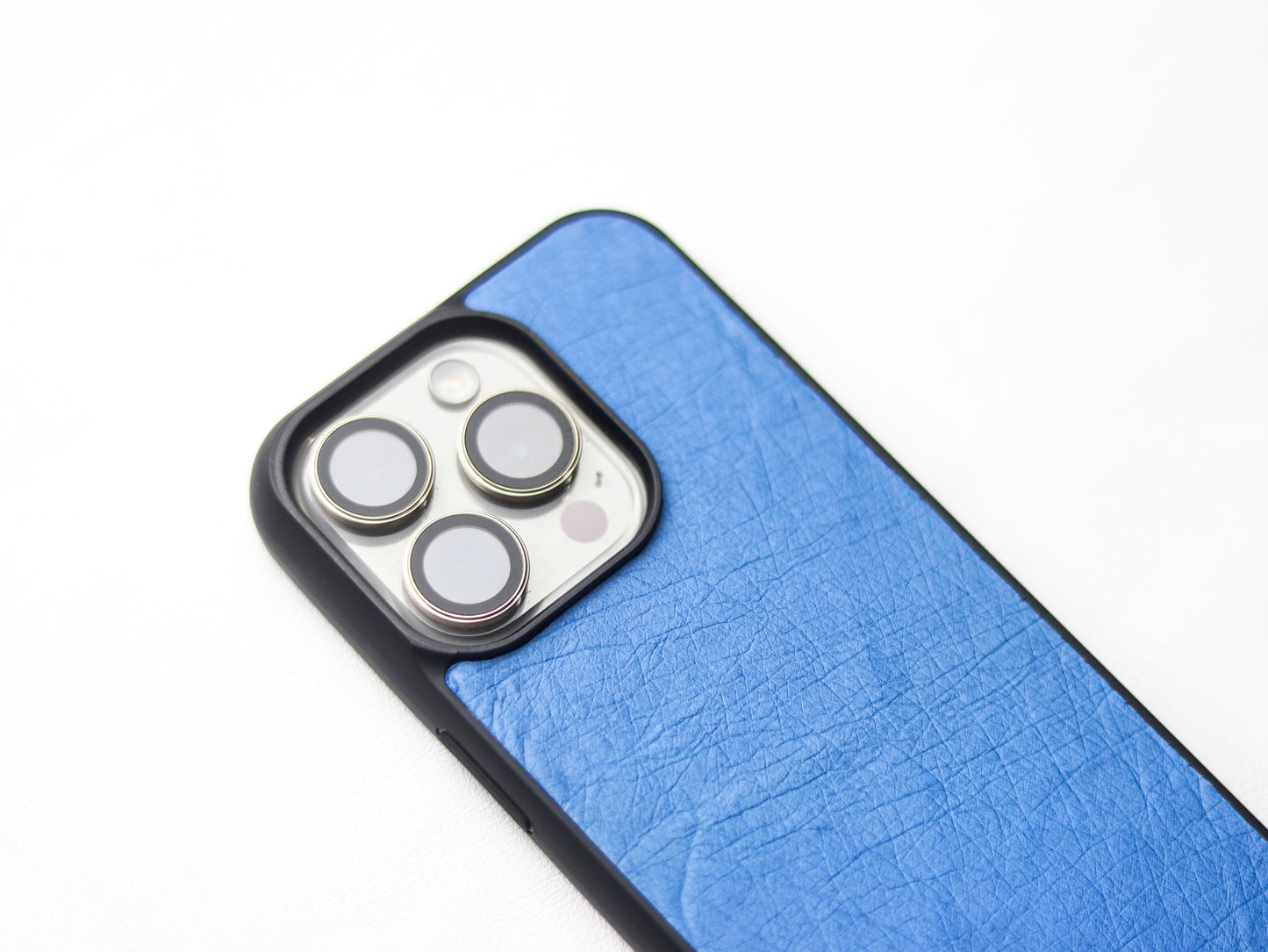 AZURE BLUE OSTRICH SKIN PHONE CASE (NON-FOLLICLE)