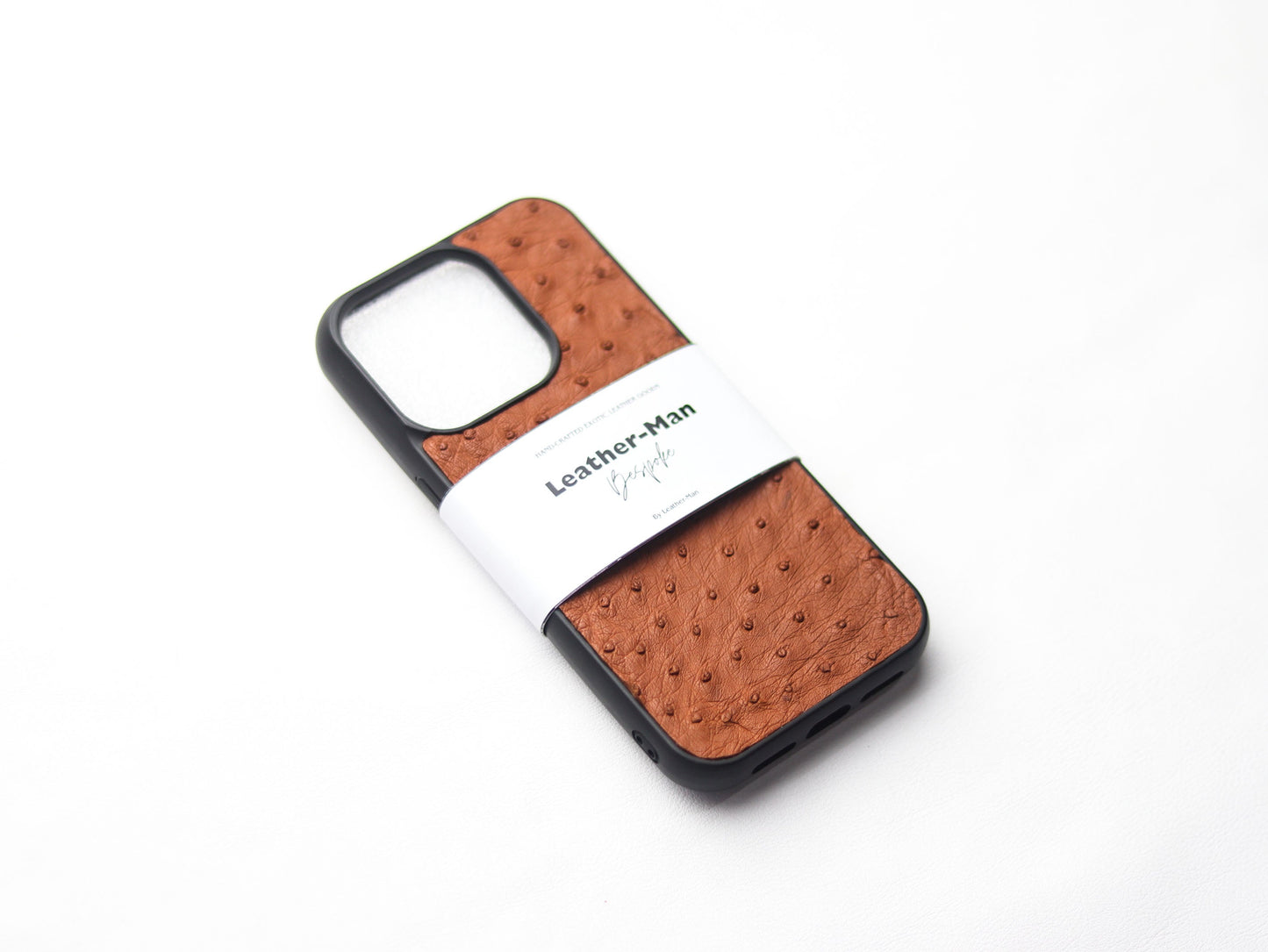 BRONZE BROWN OSTRICH SKIN PHONE CASE (FOLLICLE)