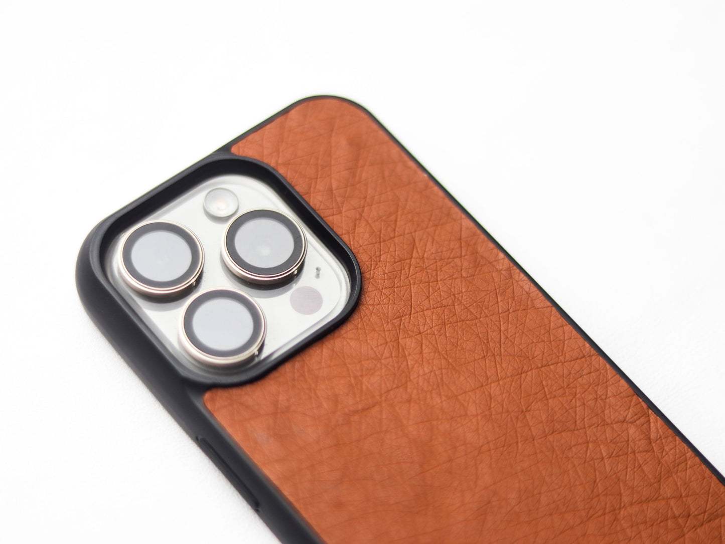 BRONZE BROWN OSTRICH SKIN PHONE CASE (NON-FOLLICLE)