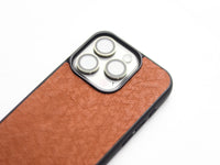 BRONZE BROWN OSTRICH SKIN PHONE CASE (NON-FOLLICLE)