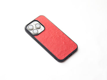 CLASSIC RED OSTRICH SKIN PHONE CASE (NON-FOLLICLE)