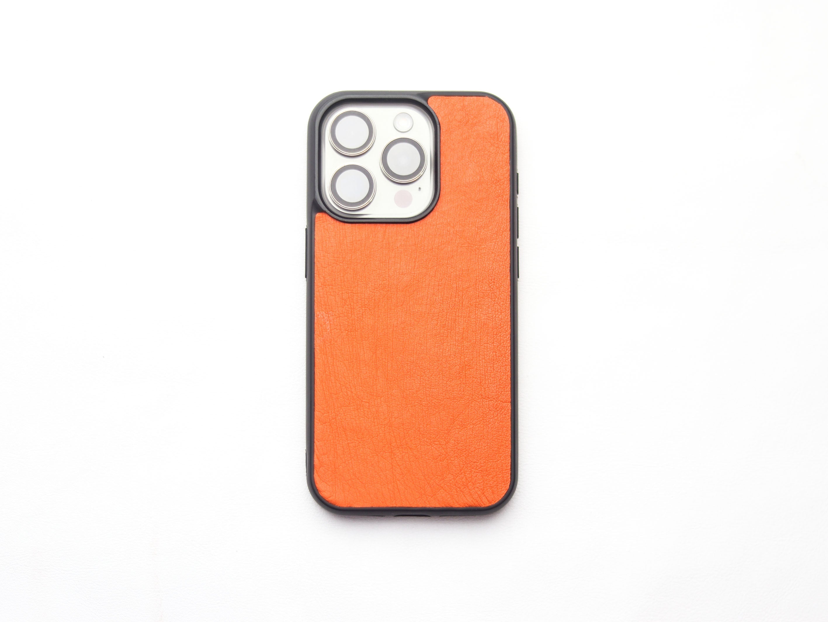 CARROT ORANGE OSTRICH SKIN PHONE CASE (NON-FOLLICLE)