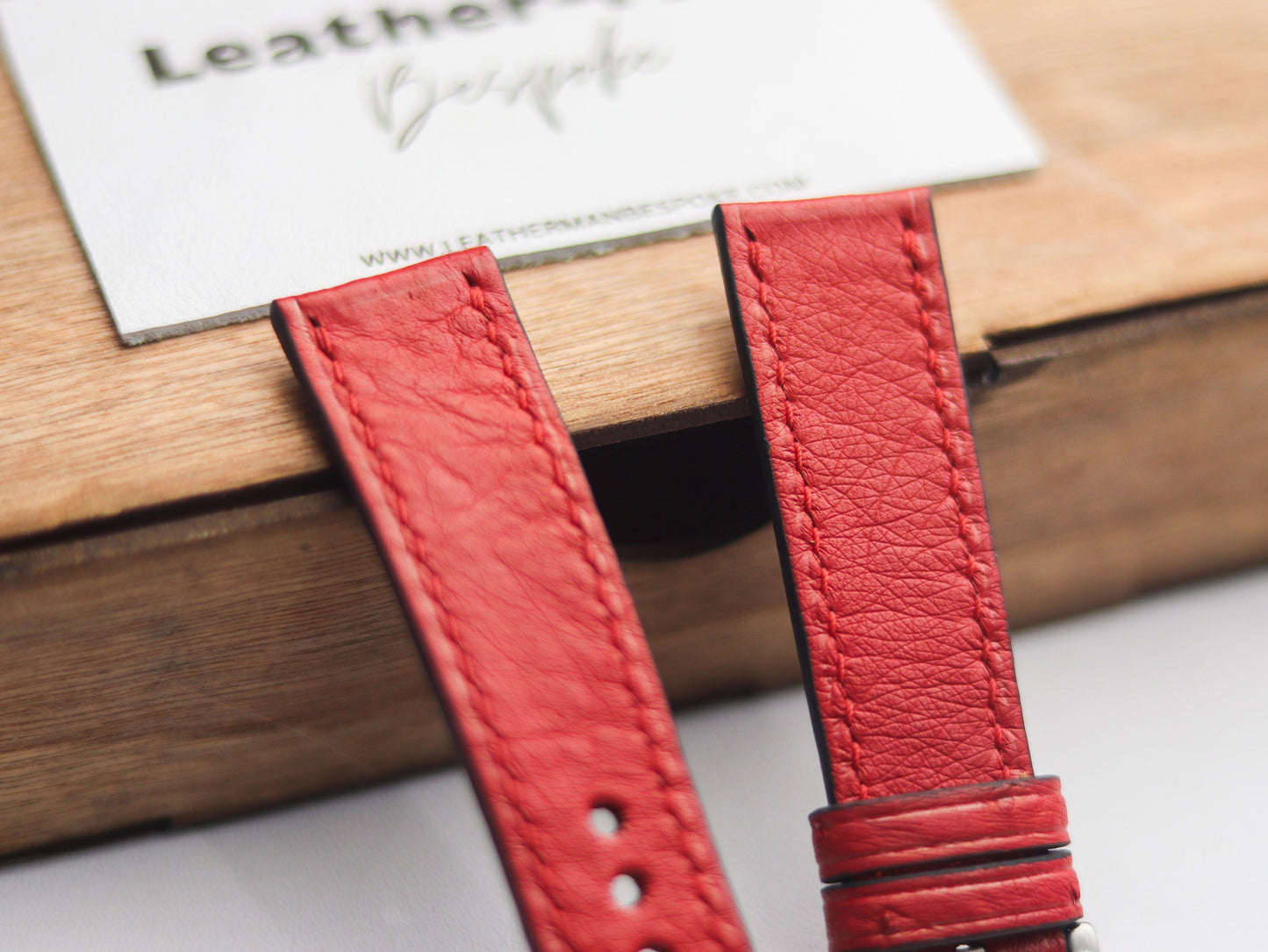 OSTRICH SKIN WATCH STRAPS - CLASSIC RED (NON-FOLLICLE)