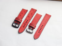 OSTRICH SKIN WATCH STRAPS - CLASSIC RED (NON-FOLLICLE)