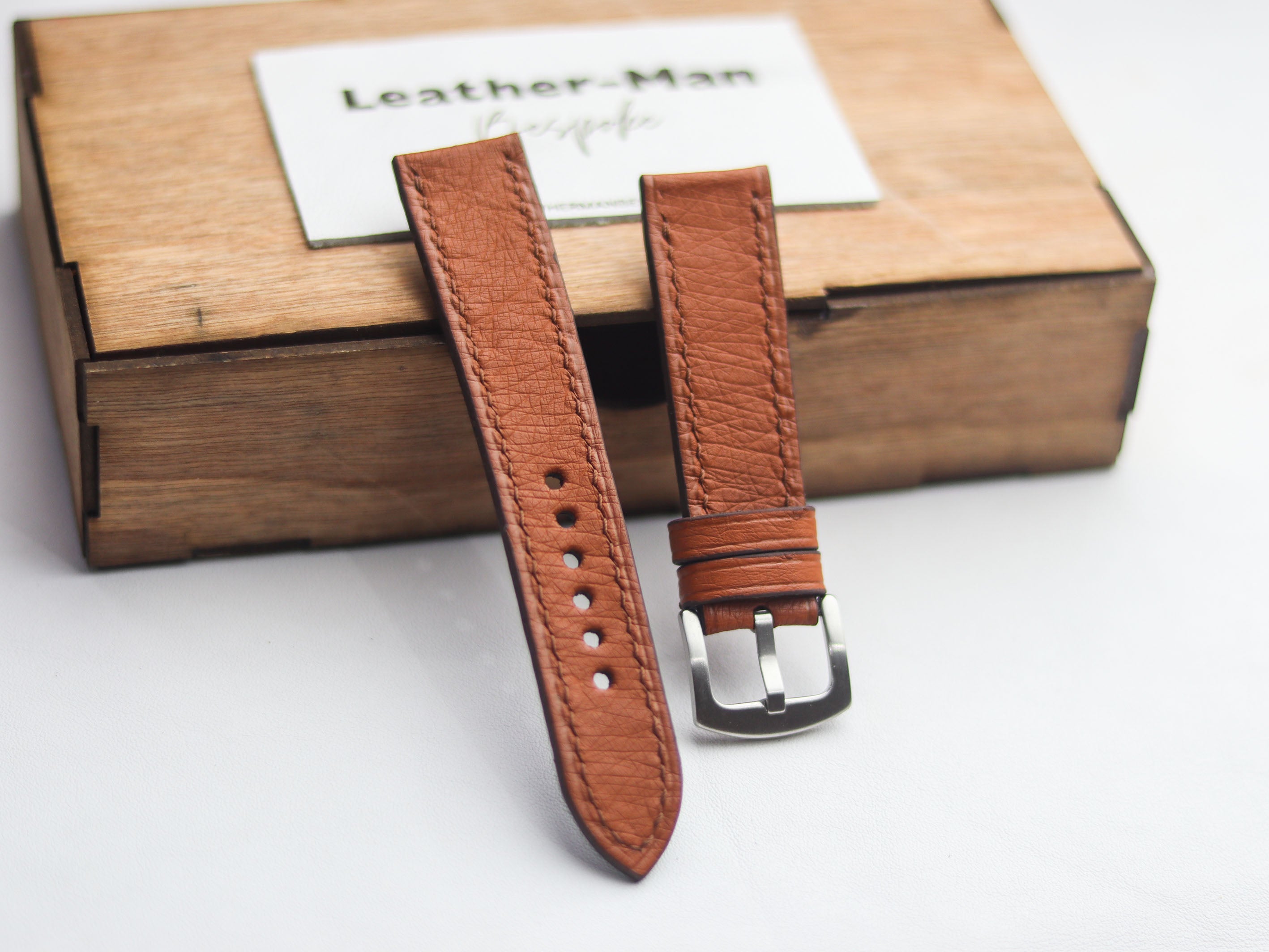 OSTRICH SKIN WATCH STRAPS - BRONZE BROWN (NON-FOLLICLE)