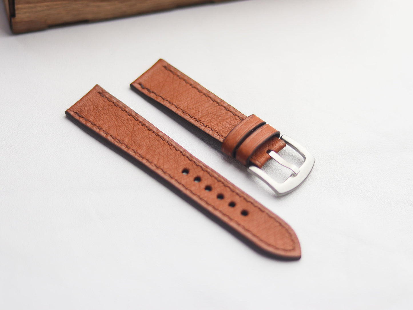 OSTRICH SKIN WATCH STRAPS - BRONZE BROWN (NON-FOLLICLE)