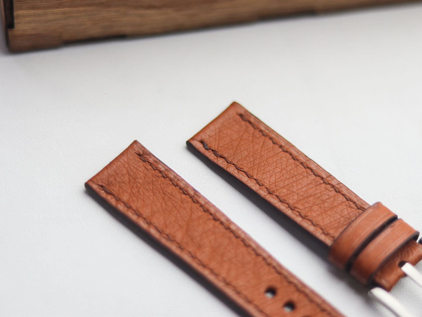 OSTRICH SKIN WATCH STRAPS - BRONZE BROWN (NON-FOLLICLE)