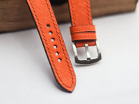 OSTRICH SKIN WATCH STRAPS - CARROT ORANGE (NON-FOLLICLE)