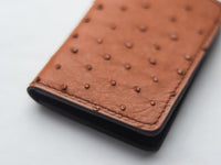 ARTEMUS - BIFOLD CARD WALLET BRONZE BROWN OSTRICH SKIN