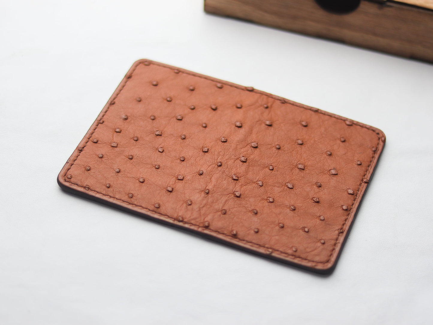 ARTEMUS - BIFOLD CARD WALLET BRONZE BROWN OSTRICH SKIN