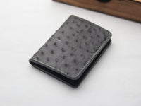 ARTEMUS - BIFOLD CARD WALLET SHARK GRAY OSTRICH SKIN