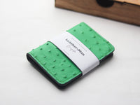 ARTEMUS - BIFOLD CARD WALLET PARAKEET GREEN OSTRICH SKIN