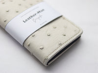 ARTEMUS - BIFOLD CARD WALLET SERBING WHITE OSTRICH SKIN