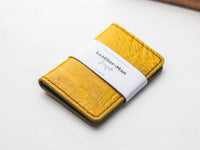 ARTEMUS - BIFOLD CARD WALLET CANARY YELLOW OSTRICH LEG SKIN