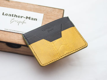 AUGUSTUS - MINIMAL WALLET CANARY YELLOW OSTRICH LEG SKIN