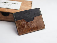 AUGUSTUS - MINIMAL WALLET CINNAMON BROWN OSTRICH LEG SKIN