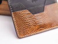 AUGUSTUS - MINIMAL WALLET CINNAMON BROWN OSTRICH LEG SKIN