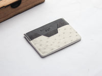 AUGUSTUS - MINIMAL WALLET SERBING WHITE OSTRICH SKIN