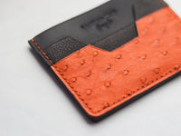 AUGUSTUS - MINIMAL WALLET CARROT ORANGE OSTRICH SKIN