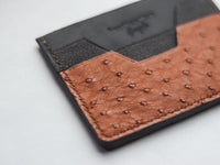 AUGUSTUS - MINIMAL WALLET BRONZE BROWN OSTRICH SKIN