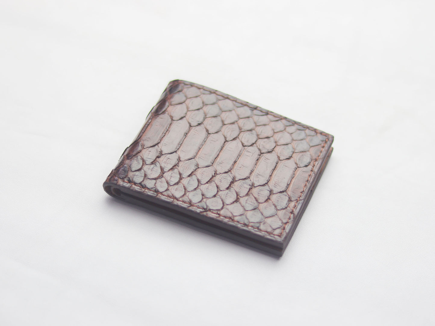 WYNTON - BIFOLD WALLET PECAN BROWN PYTHON SKIN