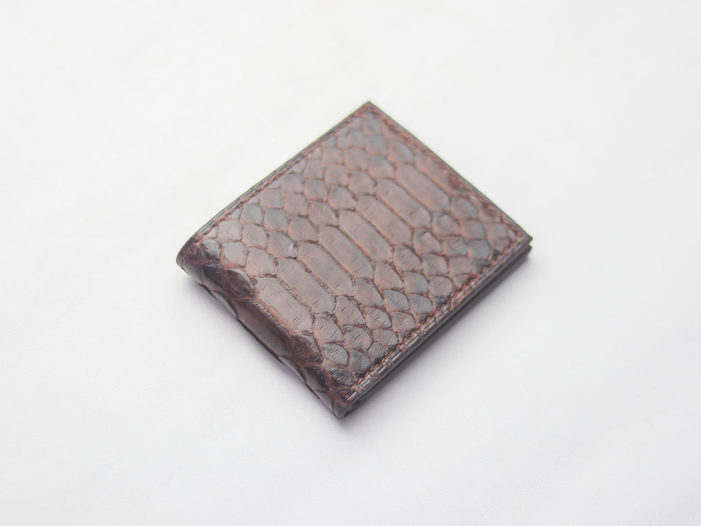 WYNTON - BIFOLD WALLET PECAN BROWN PYTHON SKIN