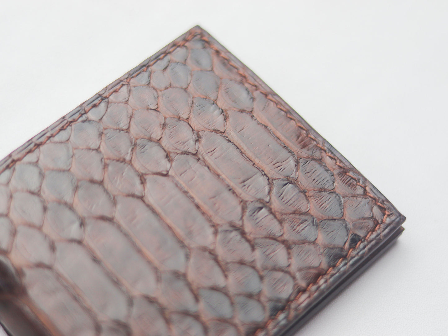 WYNTON - BIFOLD WALLET PECAN BROWN PYTHON SKIN