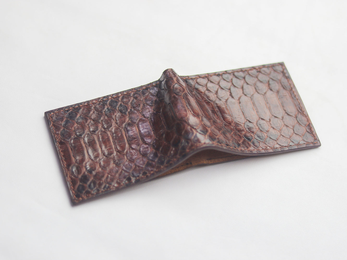 WYNTON - BIFOLD WALLET PECAN BROWN PYTHON SKIN