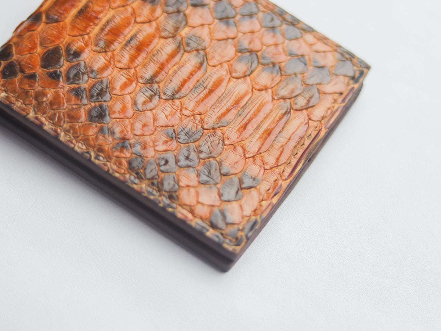 WYNTON - BIFOLD WALLET COPPER BROWN PYTHON SKIN