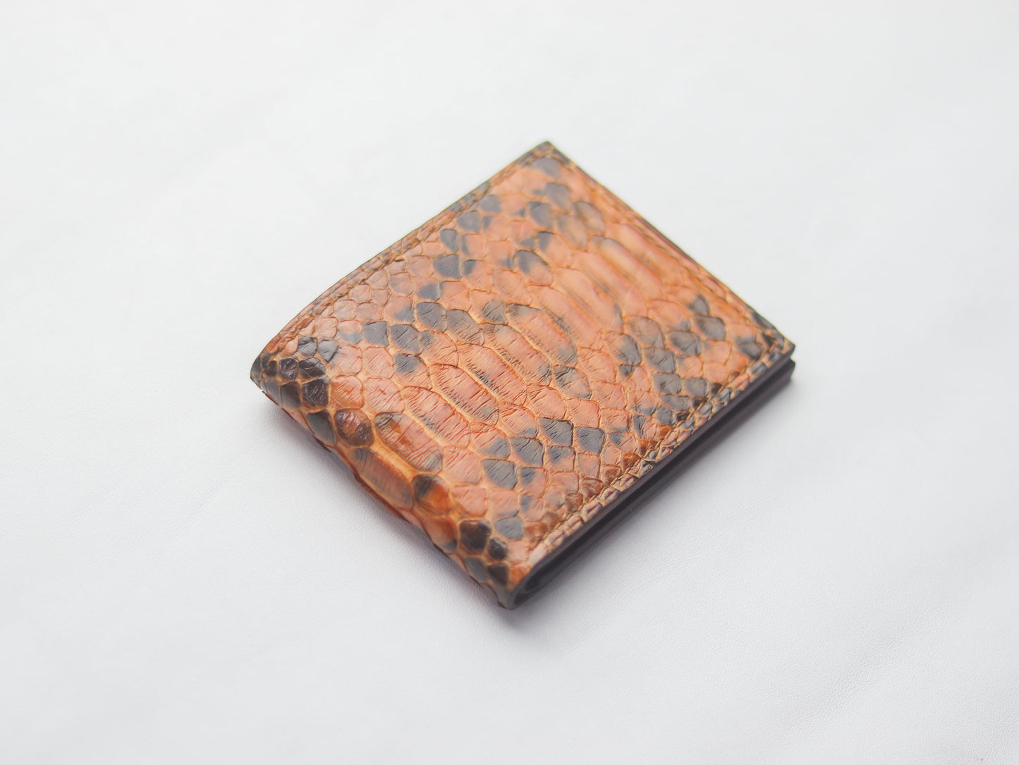 WYNTON - BIFOLD WALLET COPPER BROWN PYTHON SKIN