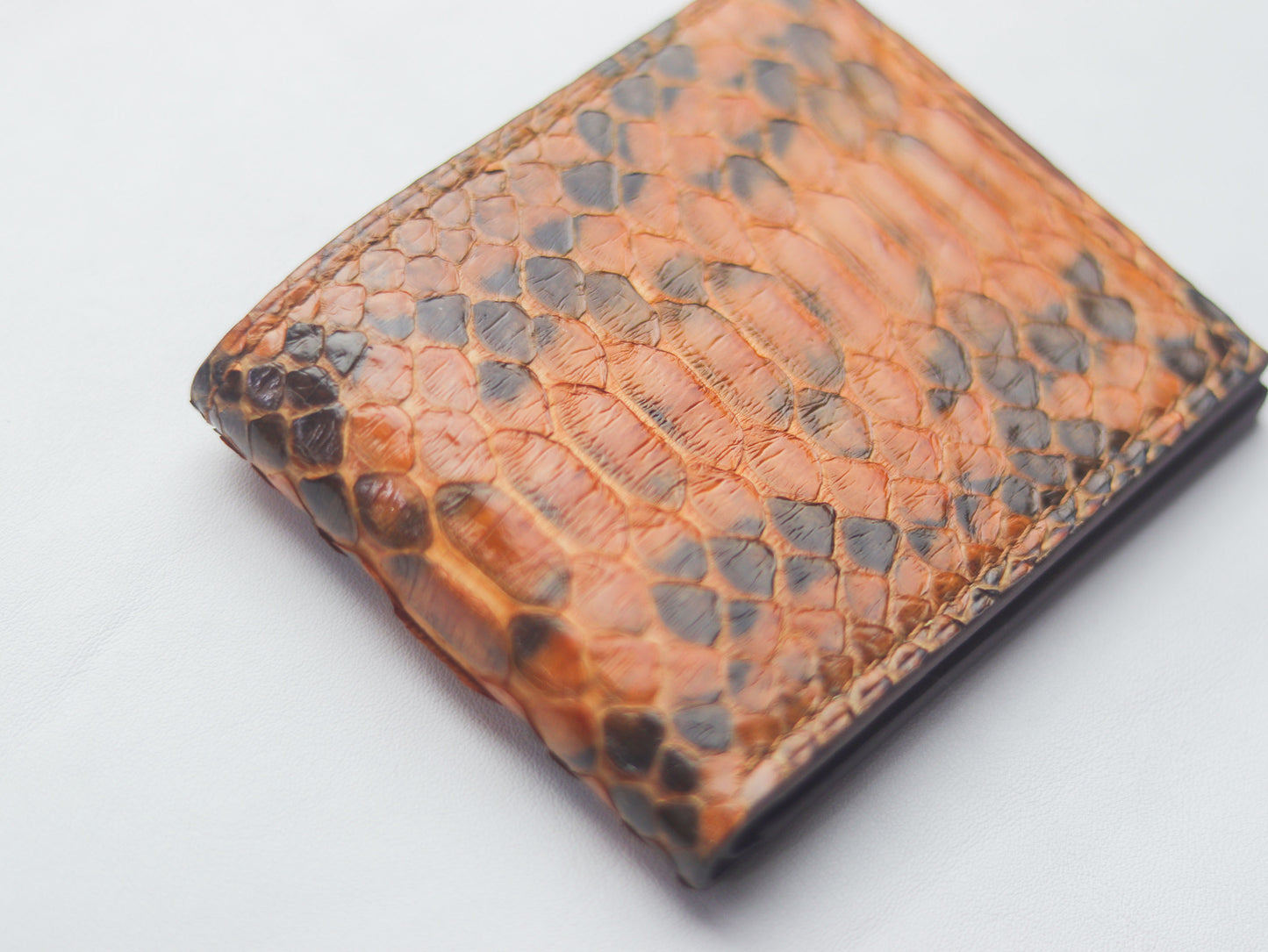 WYNTON - BIFOLD WALLET COPPER BROWN PYTHON SKIN