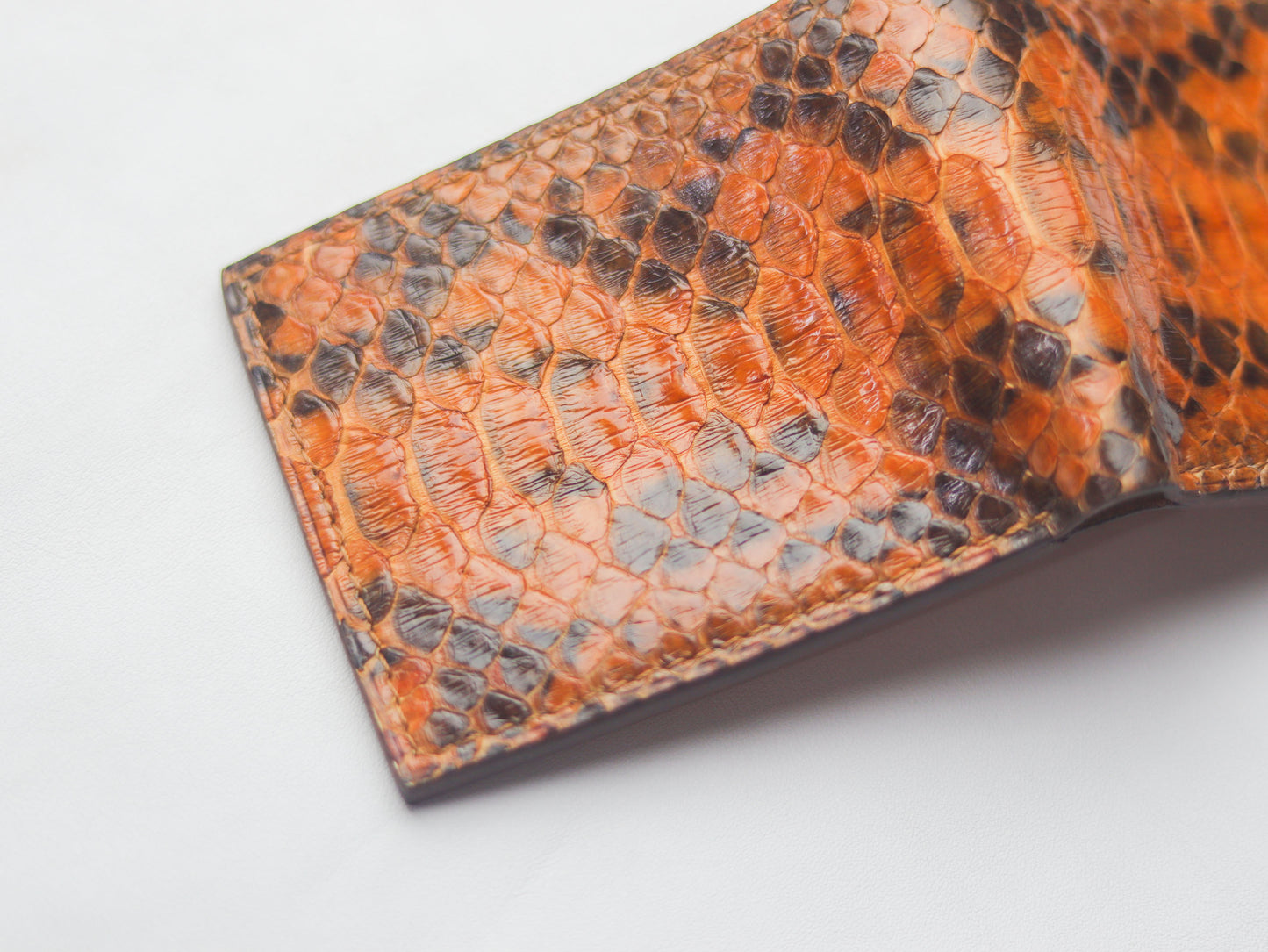 WYNTON - BIFOLD WALLET COPPER BROWN PYTHON SKIN