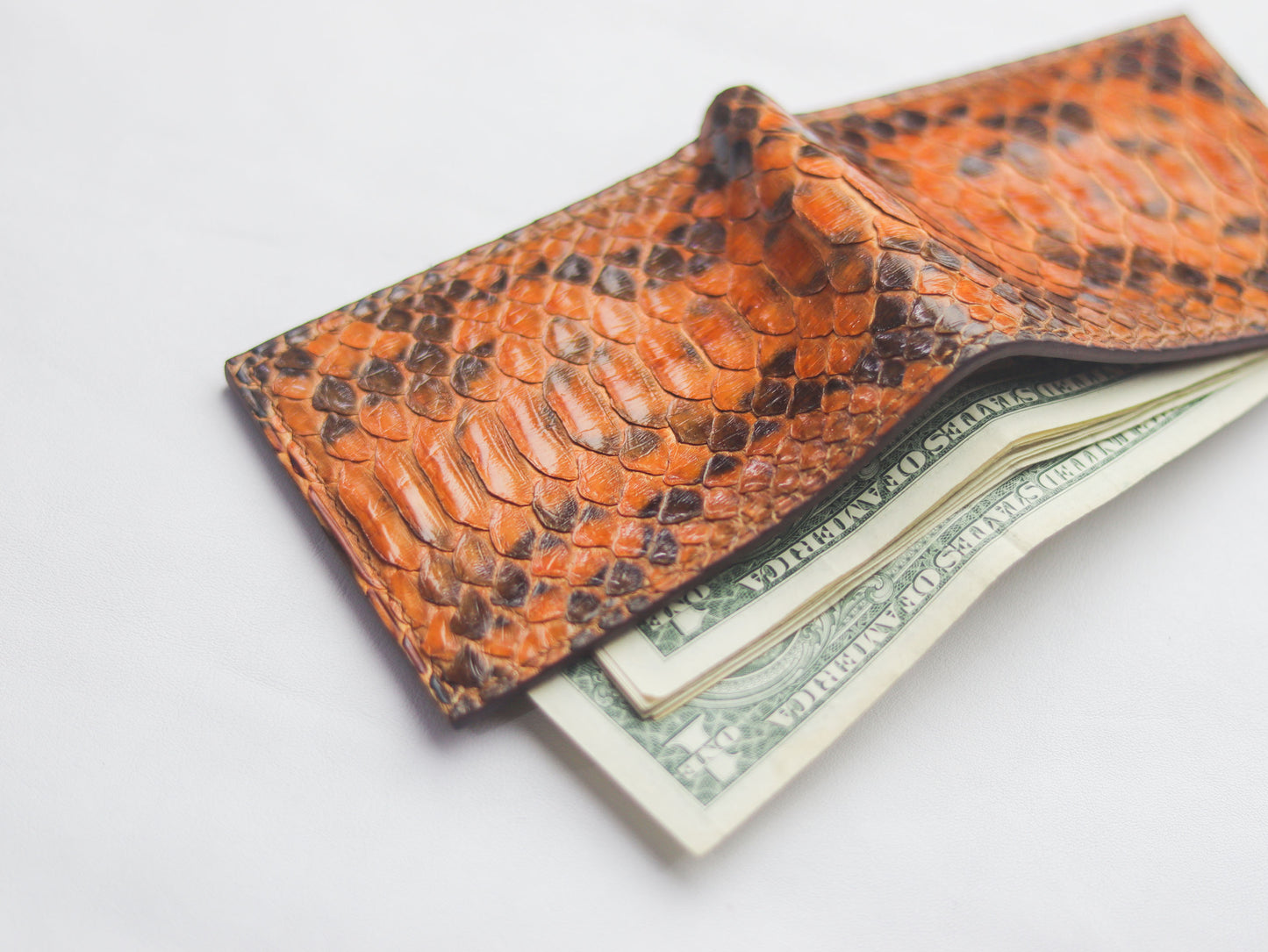 WYNTON - BIFOLD WALLET COPPER BROWN PYTHON SKIN