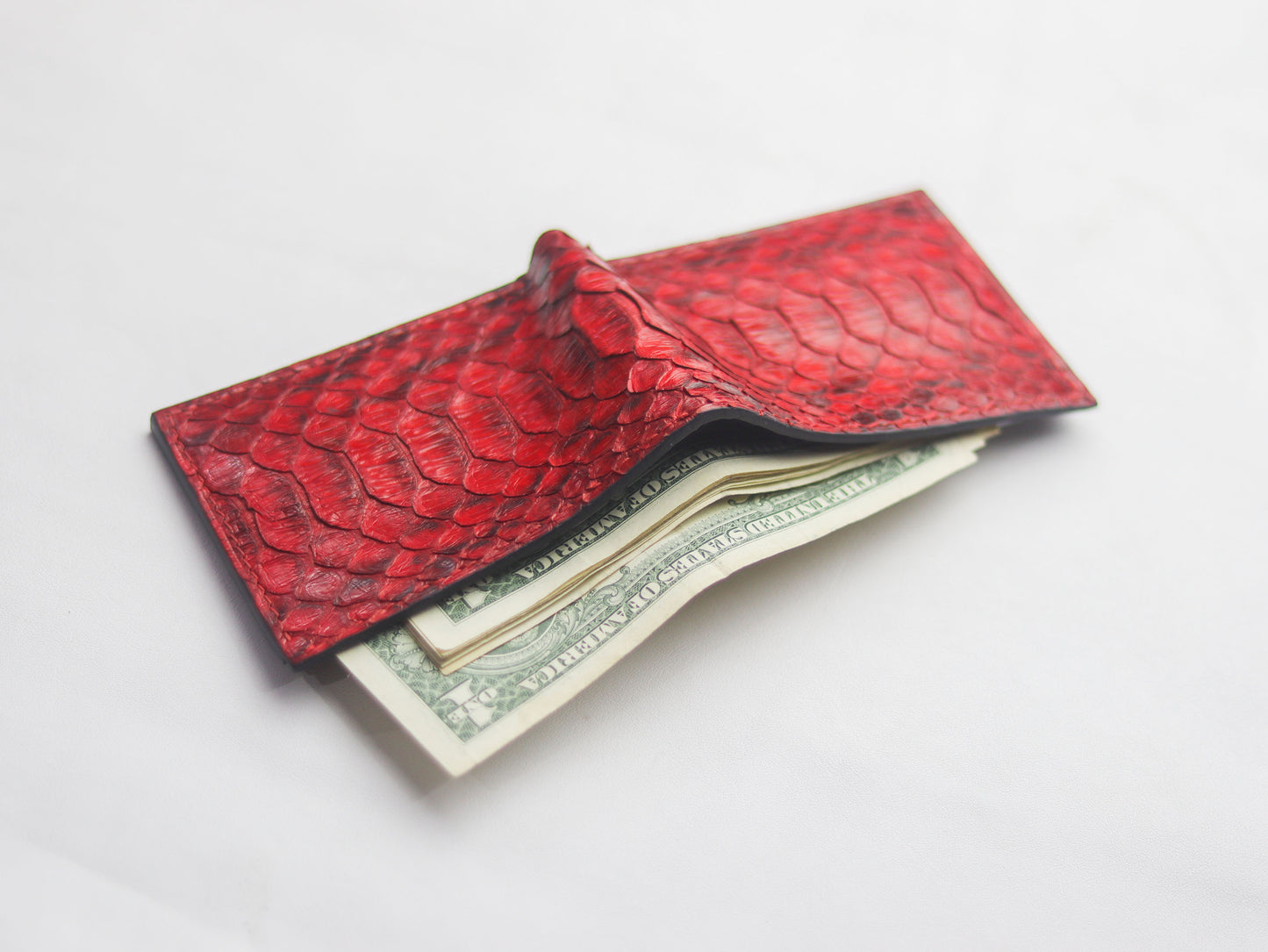 WYNTON - BIFOLD WALLET VENETIAN RED PYTHON SKIN