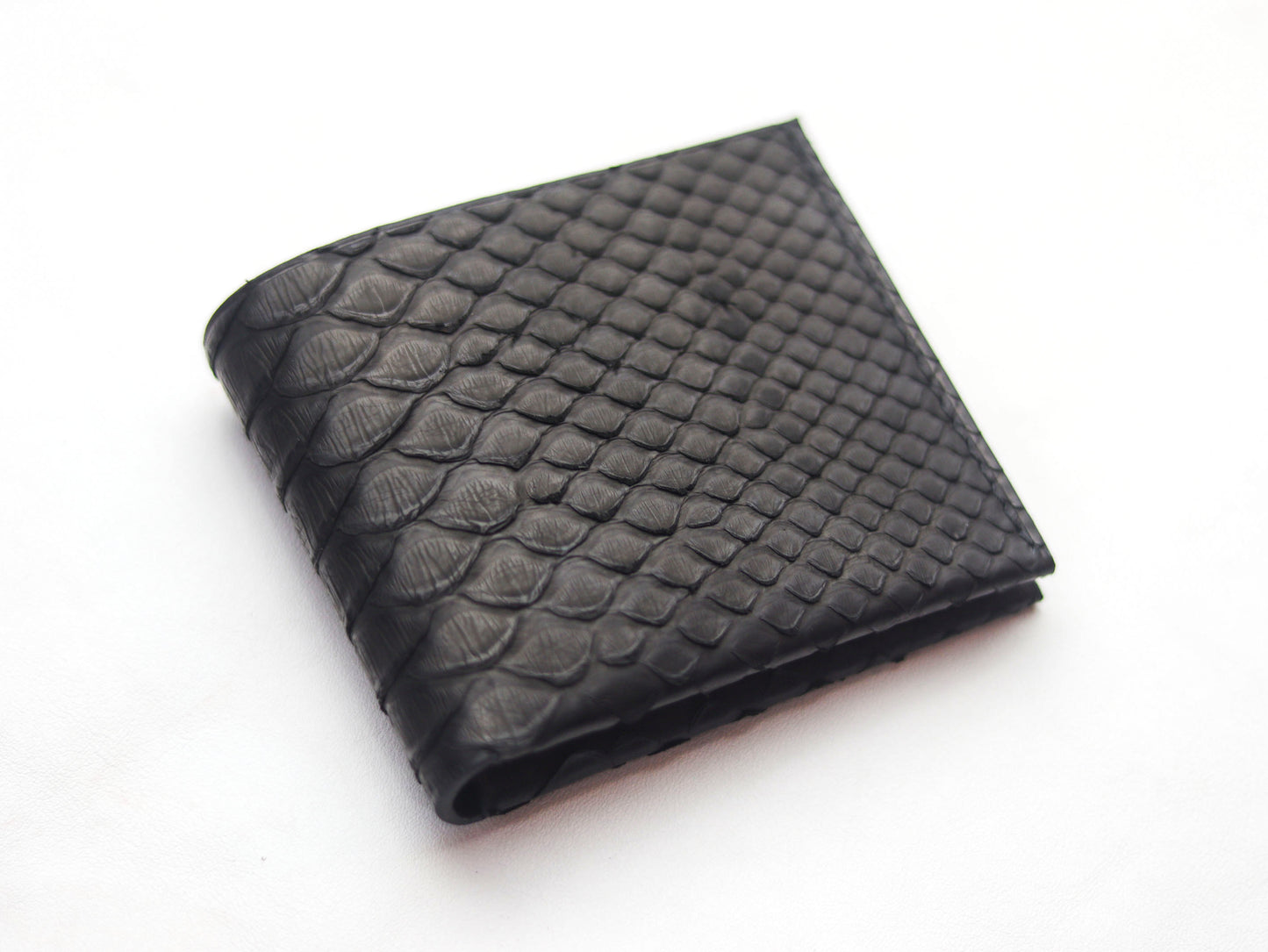 ATTICUS - RAVEN BLACK PYTHON SKIN BIFOLD WALLET